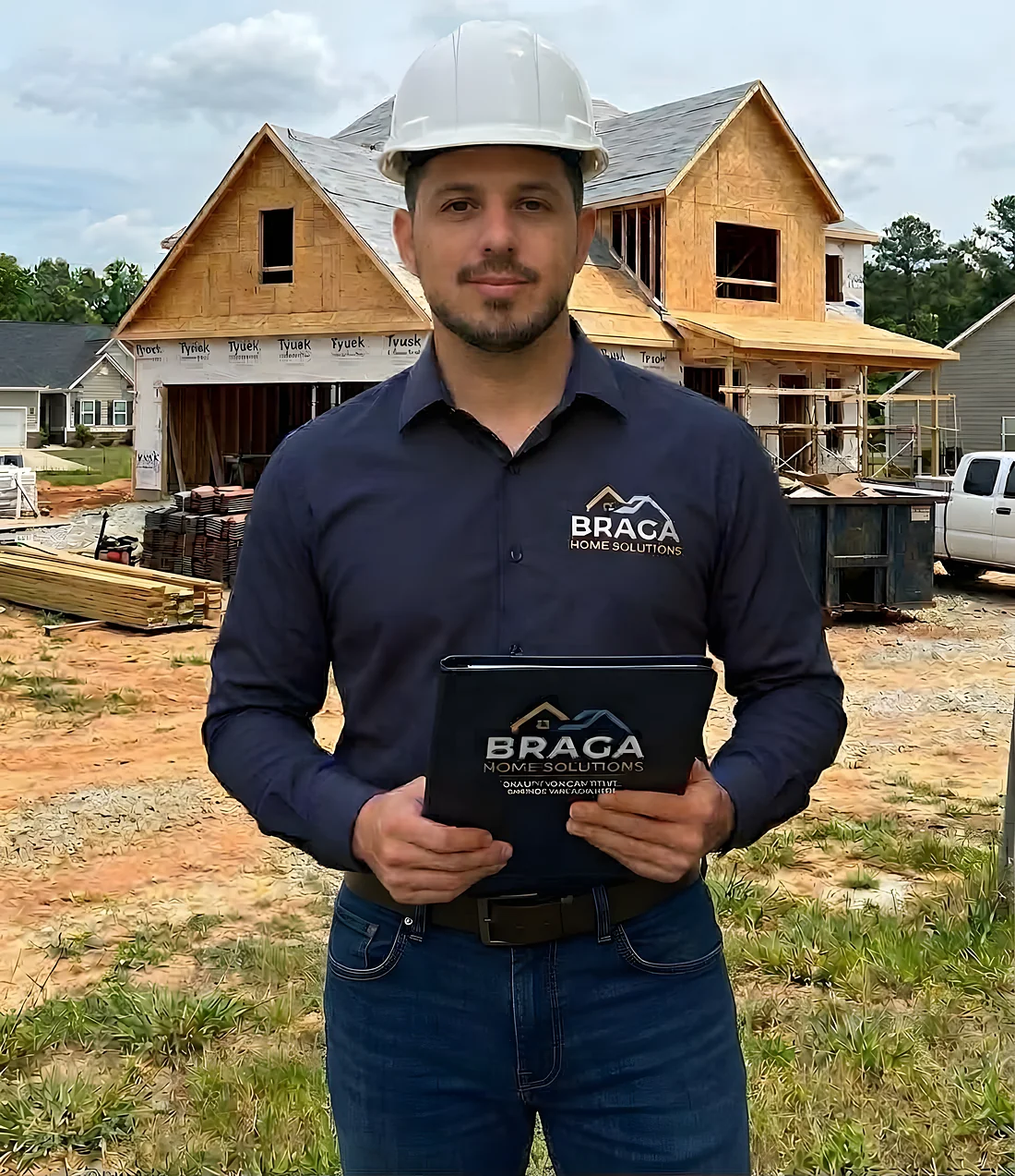 Rafael Galvão Braga, owner of Braga Home Solution, on a job site in Central Florida